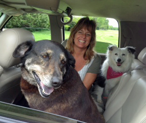 Leda with her new family
