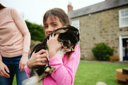 Little girl with bunny
